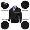 VtuAOL Cardigan Sweaters for Men Soft Thick Slim Fleece Lined Knitted Sweater for Men Black US M view 2