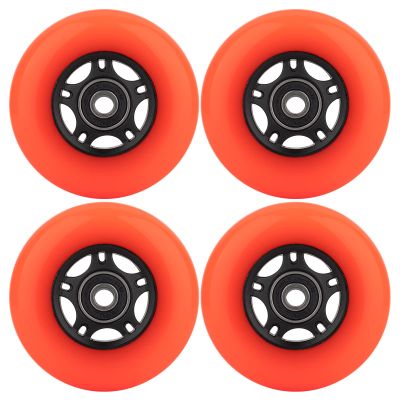 WHEELCOME Inline Skate Wheels with Bearings ABEC-9 and Floating Spacers for Blades Roller Hockey Skates, 85A Indoor & Outdoor, 64mm/70mm/72mm/76mm/80mm Dia, 4-Pack (Orange, 64mm)