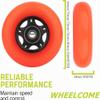 WHEELCOME Inline Skate Wheels with Bearings ABEC-9 and Floating Spacers for Blades Roller Hockey Skates, 85A Indoor & Outdoor, 64mm/70mm/72mm/76mm/80mm Dia, 4-Pack (Orange, 64mm) view 2