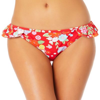 California Sunshine Swim Small Junior Ruffle Bikini Bottom $19 Red S