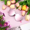 Maxdot Heart Shape Sunglasses Rimless Transparent Heart Glasses Colorful Party Favors (Holographic Pink) view 3