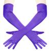 Wobe Long Opera Party 20s Satin Gloves Stretchy Adult Size Elbow Length Wedding (Purple) view 1
