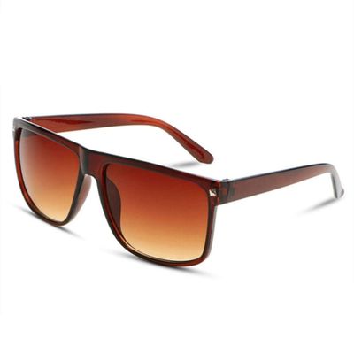 HCHES Oversized Sunglasses Women Luxury Designer Big Frame Sun Glasses Men Classic Rivet Glasses Brown Black Eyewear,Auburn,China