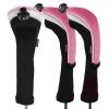 Andux 6pcs/Set Golf Club Head Covers Woods Drivers Fairway Hybrid Set Long Neck (3 Hybrid + 3 Woods) (Black/Pink) view 3