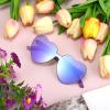 Maxdot Heart Shape Sunglasses Rimless Transparent Heart Glasses Colorful Party Favors (Holographic Coating Purple) view 3
