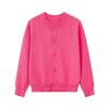 Baby Girls Cardigans Sweaters Cotton School Uniform Crew Neck Kint Sweaters, Rose Red, 6-12 Months, Tag = 80 view 1