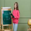 Baby Girls Cardigans Sweaters Cotton School Uniform Crew Neck Kint Sweaters, Rose Red, 6-12 Months, Tag = 80 view 4