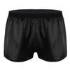 YiZYiF Men's Silky Satin Boxers Shorts Summer Loose Underwear Lingerie Shorts Black XX-Large view 3