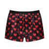 YiZYiF Men's Silky Satin Boxers Shorts Summer Loose Underwear Lingerie Shorts Heart Black 3X-Large view 3