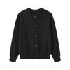 ALINTU Girls Cardigan Sweaters School Uniforms Cotton Crew Neck Long Sleeve Knit Sweaters, Black, 2-3 T, Tag = 100