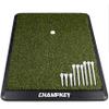 CHAMPKEY Premium Synthetic Turf Golf Hitting Mat | Heavy Duty Rubber Base Golf Practice Mat | Come with 1 Rubber Tee and 9 Plastic Tees (S (8.5" x 17"), PRO Version) view 1