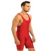 CHICTRY Men's Solid Standard Wrestling Singlet Bodysuit Boyshorts Underwear Leotard Jumpsuit Sports Wear Red XX-Large view 3
