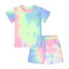 Kids Toddler Boy Girls Clothes Sports Casual Tie Dye Prints Short Sleeves T Shirt Gift Baskets (Light Blue, 2-3 Years) view 1