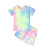 Kids Toddler Boy Girls Clothes Sports Casual Tie Dye Prints Short Sleeves T Shirt Gift Baskets (Light Blue, 2-3 Years) view 2