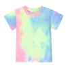 Kids Toddler Boy Girls Clothes Sports Casual Tie Dye Prints Short Sleeves T Shirt Gift Baskets (Light Blue, 2-3 Years) view 4