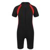 RUNQHUI Boys Girls One Piece Short Sleeve Rash Guard Swimsuit Sun Protection Wetsuit Zipper Bathing Suits BlackA 12 Years view 1