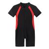 RUNQHUI Boys Girls One Piece Short Sleeve Rash Guard Swimsuit Sun Protection Wetsuit Zipper Bathing Suits BlackA 12 Years view 3