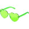 Maxdot Heart Shape Sunglasses Rimless Transparent Heart Glasses Colorful Party Favors (Fluorescent green) view 1
