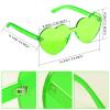 Maxdot Heart Shape Sunglasses Rimless Transparent Heart Glasses Colorful Party Favors (Fluorescent green) view 2
