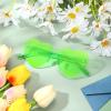 Maxdot Heart Shape Sunglasses Rimless Transparent Heart Glasses Colorful Party Favors (Fluorescent green) view 3