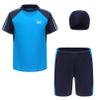 iiniim Boys Two Piece Swim Shirt Trunks Shorts Rash Guard UPF 50+ Swimsuits Quick Dry Boyshorts Swimwear Blue 8-9 Years view 1