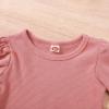 Infant Girls Long Sleeve Solid Ribbed Tops And Flare Pants Outfits Baby Stuff for Girls (Pink, 12-18 Months) view 3