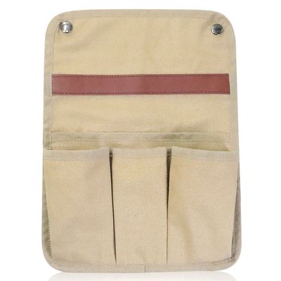 Outdoor Camping Chair Armrest Hanging Bag with 4 Pockets, Multifunctional Storage Bag for Outdoor Folding Camping Chair Caddy Seat Arm Rest Cup Holder Shoulder Side Tote Bag (Khaki)