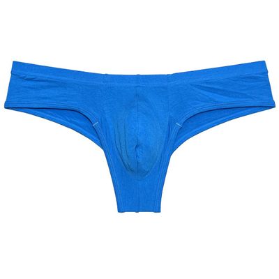 Mens Modal Bikini Boxer Briefs Underwear Male Comfy Enhance Bulge Pouch Brazilian Bikini Lake Blue M