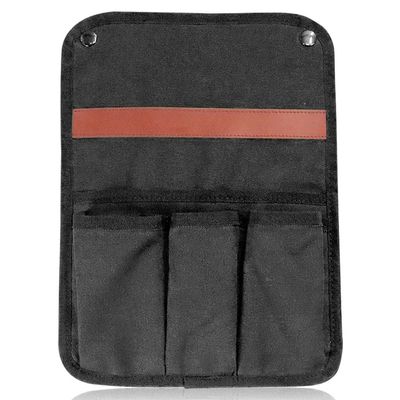 Outdoor Camping Chair Armrest Hanging Bag with 4 Pockets, Multifunctional Storage Bag for Outdoor Folding Camping Chair Caddy Seat Arm Rest Cup Holder Shoulder Side Tote Bag (Black)