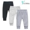 O2 BABY Organic Cotton Unisex Baby Jogger Pants, 3-Pack Pull-on Bottoms, Newborn Leggings (0-3 Months, Black Set) view 3
