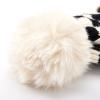 vchoohce Toddler Kids Baby Beanie Hat Knitted Thick Winter Caps Cute Checkerboard Pompom Hats for Girls Boys 1-4 Years Old (Plaid-White,1-4 Years) view 4