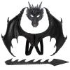 Alodidae Dragon Costumes Set Devil Wings Demon Tail Dino Mask for Halloween Masquerade Party Cosplay (Black) view 1