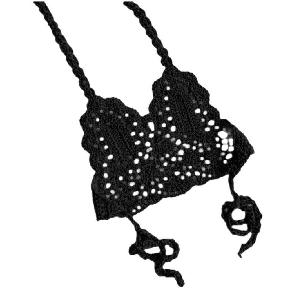 Outfit Top Swimsuit Kids Crochet Bikini Swimwear Straps Girl Clothing Girls Swimwear Guard Girls (Black, L)