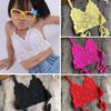 Outfit Top Swimsuit Kids Crochet Bikini Swimwear Straps Girl Clothing Girls Swimwear Guard Girls (Black, L) view 3