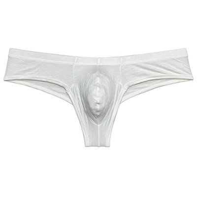 Mens Modal Bikini Boxer Briefs Underwear Male Comfy Enhance Bulge Pouch Brazilian Bikini White M