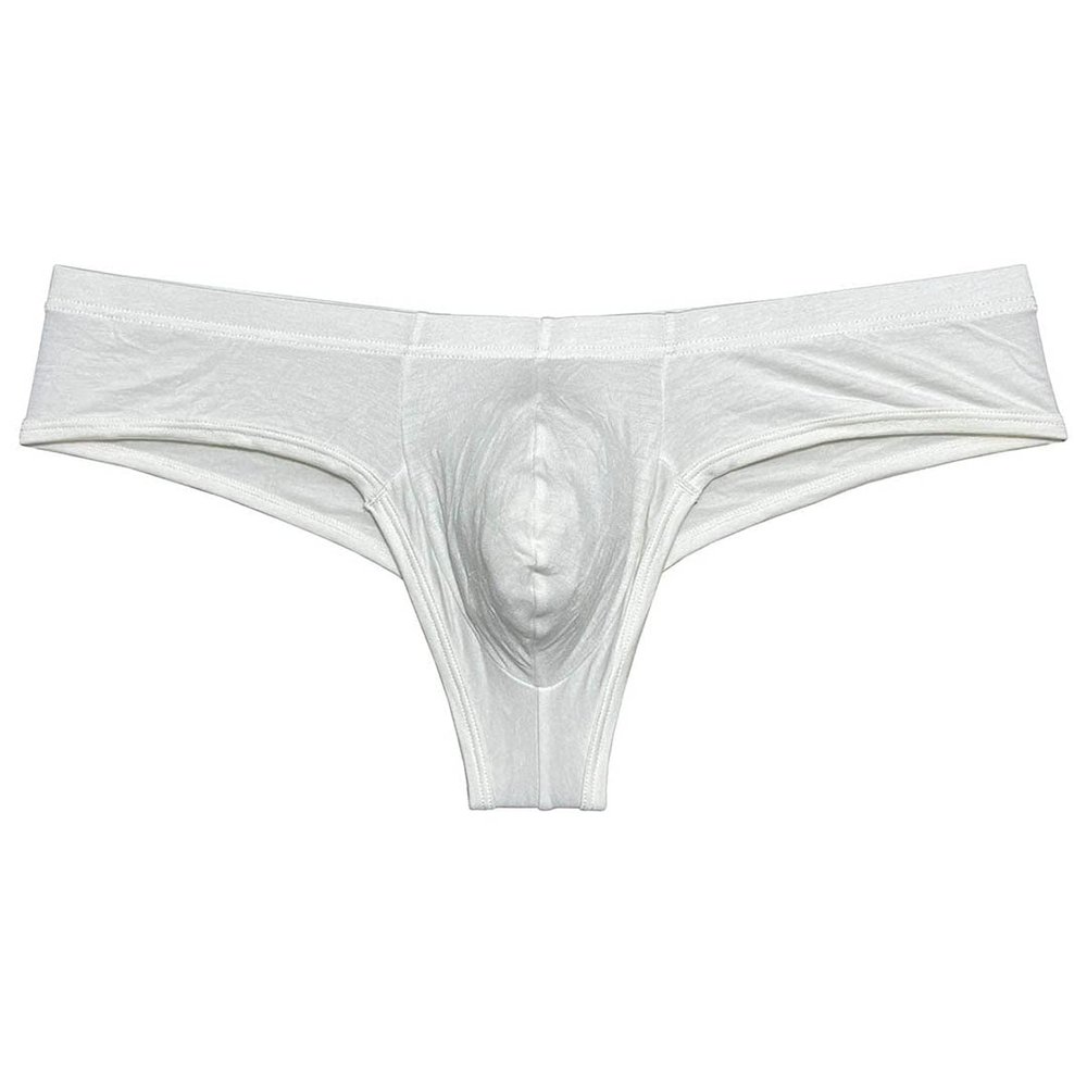 Mens Modal Bikini Boxer Briefs Underwear Male Comfy Enhance Bulge Pouch Brazilian Bikini White M