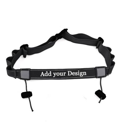 Muka Custom Triathlon Race Number Belt with Gel Loops, Printing Logo on Reflective Running Belt-Black
