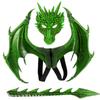 Alodidae Dragon Costumes Set Devil Wings Demon Tail Dino Mask for Halloween Masquerade Party Cosplay (Green) view 1