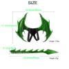 Alodidae Dragon Costumes Set Devil Wings Demon Tail Dino Mask for Halloween Masquerade Party Cosplay (Green) view 3