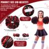 WILLBOND 12pcs Cheerleading Pom Poms Bulk Metallic Foil Cheerleader Pompoms with Baton Handle for Football Basketball Cheering Squad Team Game Sports Dance Party Outfit (Black and Red) view 2