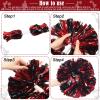 WILLBOND 12pcs Cheerleading Pom Poms Bulk Metallic Foil Cheerleader Pompoms with Baton Handle for Football Basketball Cheering Squad Team Game Sports Dance Party Outfit (Black and Red) view 3