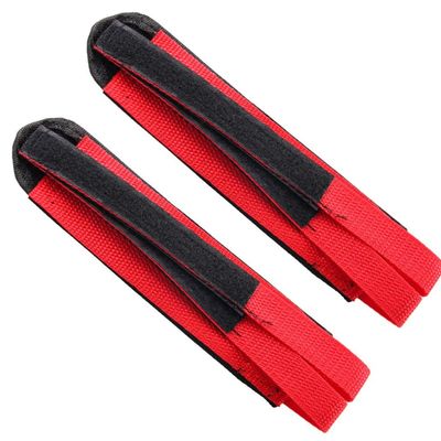 1 Pair Bike Pedal Straps, Nylon Straps with Clips Pedal Straps Mountain Bike Pedals Pedal Toe Clips Straps Tape Bike Fixie for Fixed Gear Bike Adult BMX, Mountain & Road Bicycle (Red)