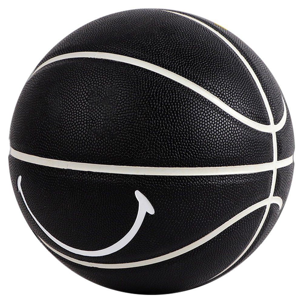 MINDCOLLISION 5/6/7 Smile Basketball, Women's PU Soft Leather Basketball, Good Dribbling and Shooting Feel, Birthday Gift, Suitable for Indoor and Outdoor Use. (8 Colors),Black,No.6