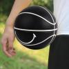 MINDCOLLISION 5/6/7 Smile Basketball, Women's PU Soft Leather Basketball, Good Dribbling and Shooting Feel, Birthday Gift, Suitable for Indoor and Outdoor Use. (8 Colors),Black,No.6 view 3