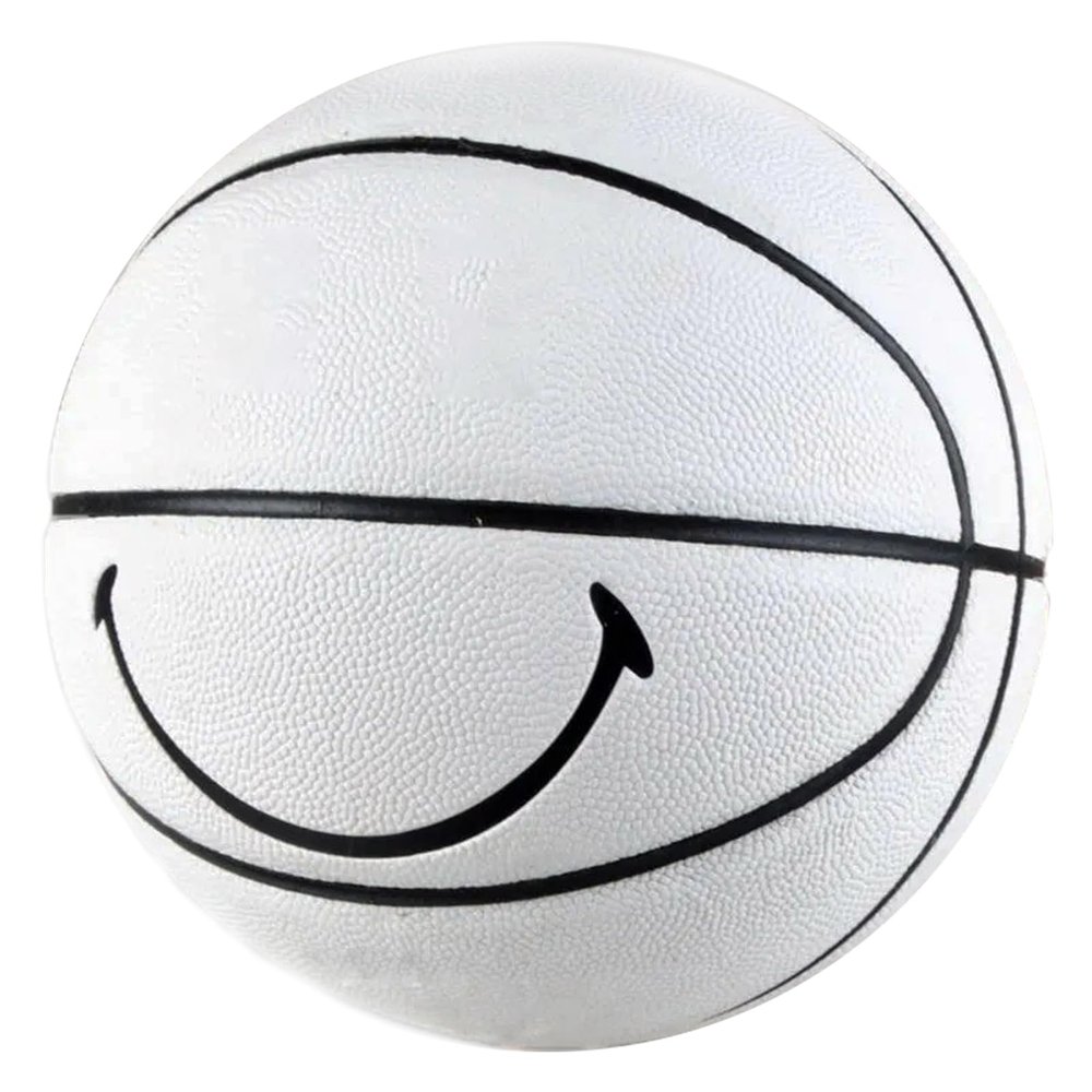 MINDCOLLISION 5/6/7 Smile Basketball, Women's PU Soft Leather Basketball, Good Dribbling and Shooting Feel, Birthday Gift, Suitable for Indoor and Outdoor Use. (8 Colors),White,No.6