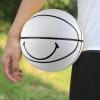 MINDCOLLISION 5/6/7 Smile Basketball, Women's PU Soft Leather Basketball, Good Dribbling and Shooting Feel, Birthday Gift, Suitable for Indoor and Outdoor Use. (8 Colors),White,No.6 view 3