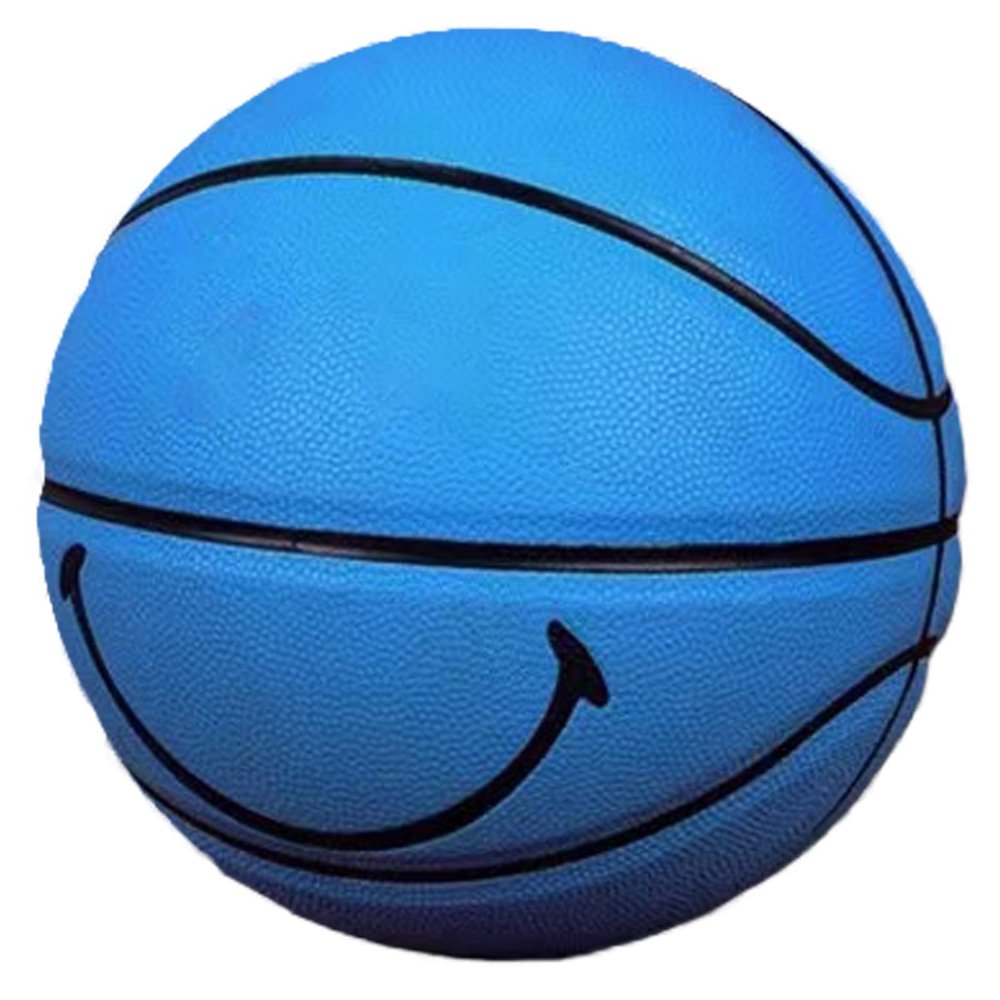 MINDCOLLISION 5/6/7 Smile Basketball, Women's PU Soft Leather Basketball, Good Dribbling and Shooting Feel, Birthday Gift, Suitable for Indoor and Outdoor Use. (8 Colors),Blue,No.6