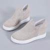 ZBYY Women's Platform Sneakers Hidden Heel Wedge Booties Canvas Shoes Fashion Walking Slip On Breathable Sneakers view 3