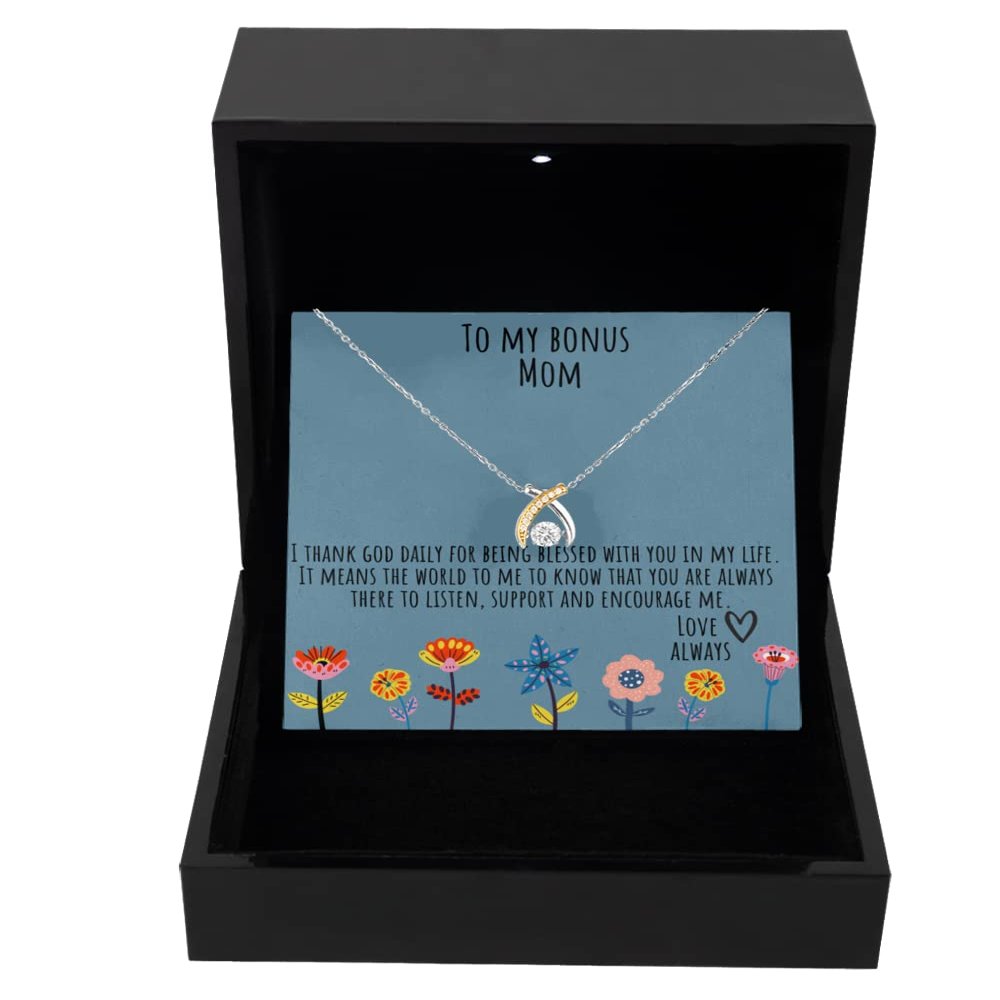 Bonus Mom Gift, Necklace for Second Mom, Step Mom Birthday Gift, Gift for Bonus Mom on Wedding Day