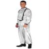 Oyolan Men's Astronaut Role Play Outfit Costume Spacesuit Mock Neck Sliver Jumpsuit Metallic Astronaut Uniform Silver XX-Large view 2